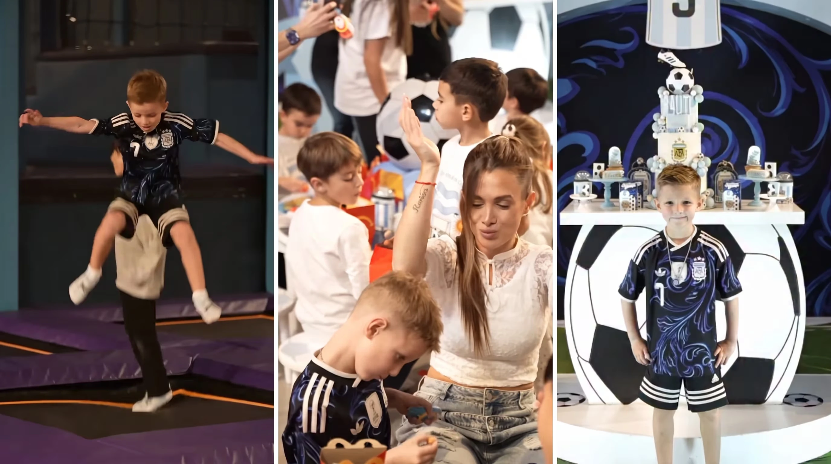 El cumpleaños de Bautista, hijo de De Paul, fue una celebración temática del fútbol