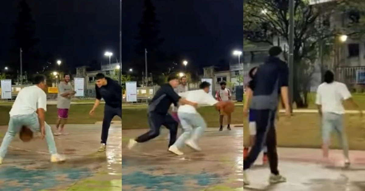 Facundo Campazzo sorprende en una plaza de Córdoba al unirse a un picado de básquet