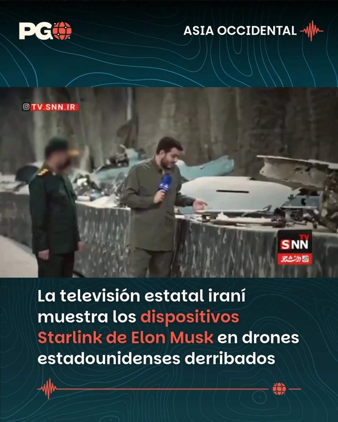 Irán muestra tecnología Starlink en drones estadounidenses derribados