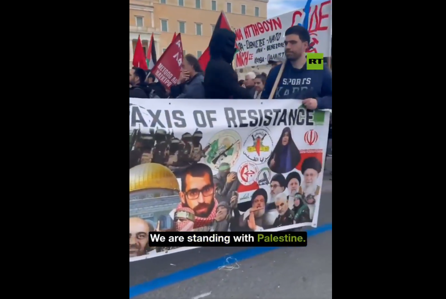 Miles protestan en Atenas contra el imperialismo y el sionismo