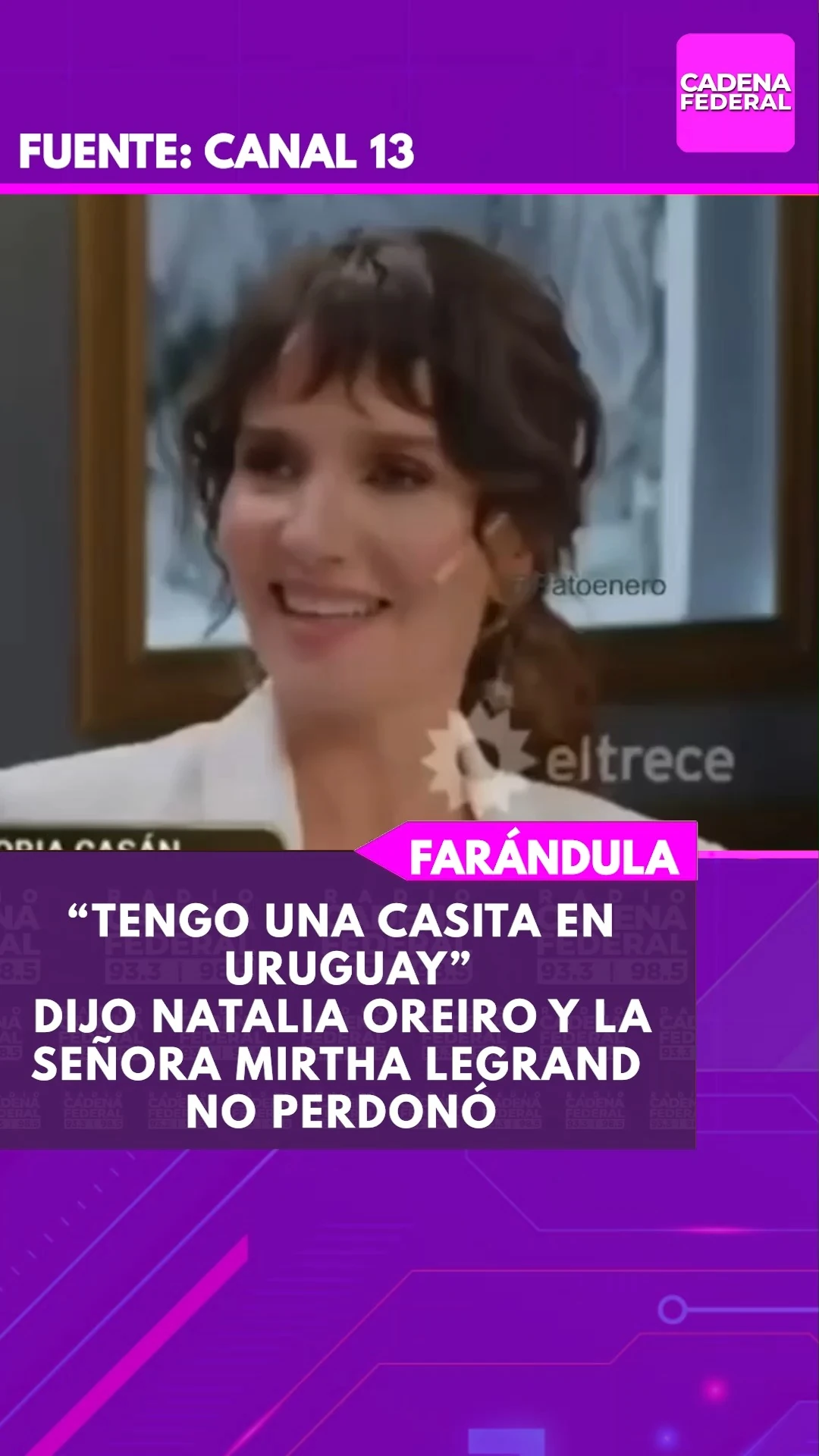 Natalia Oreiro revela su casa en Uruguay durante una entrevista con Mirtha Legrand