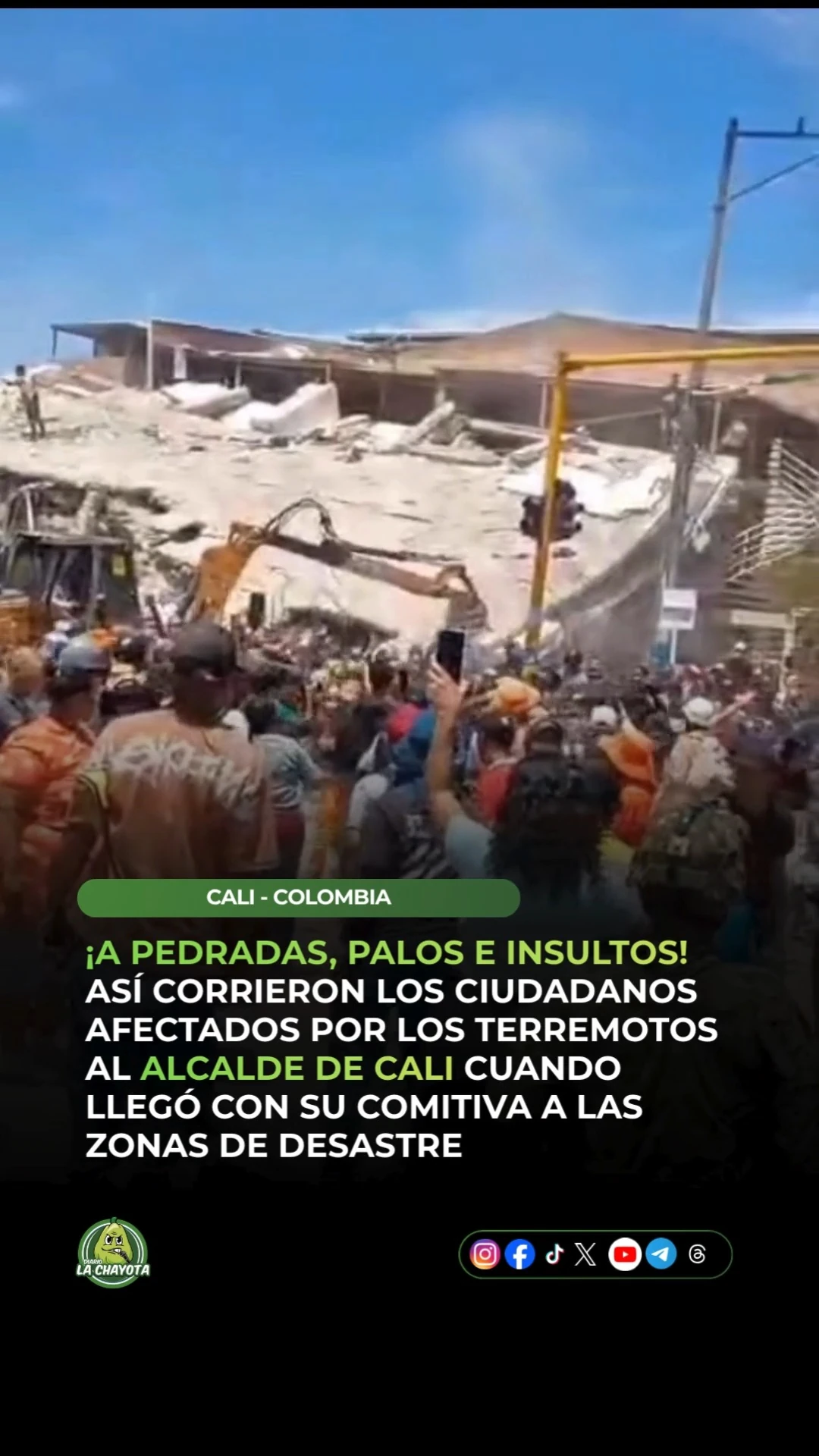Tensión en Cali durante la visita del alcalde tras el terremoto