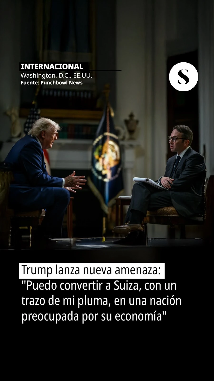 Trump amenaza a Suiza con restricciones comerciales a través de un tuit